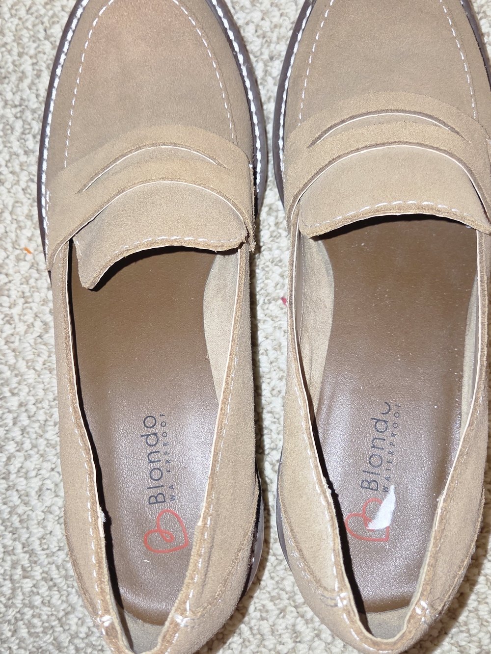 Blondo Beige Suede Penny Loafers